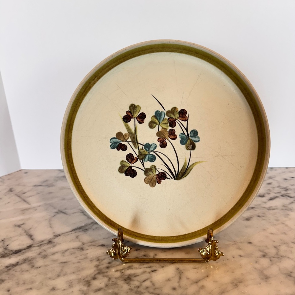 Vintage Denby Shamrock pattern 8" luncheon plate. Single item.